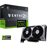 MSI GeForce RTX 5060 VENTUS 2X OC 8GB GDDR7 128-Bit Memory, 2527 MHz Boost Clock, 28 Gbps Memory Speed, 3840 CUDA Cores, PCI Express Gen 5 x16