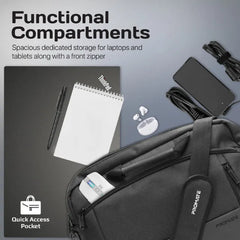 Promate Satchel-MB. Black, Laptop Messenger Bag