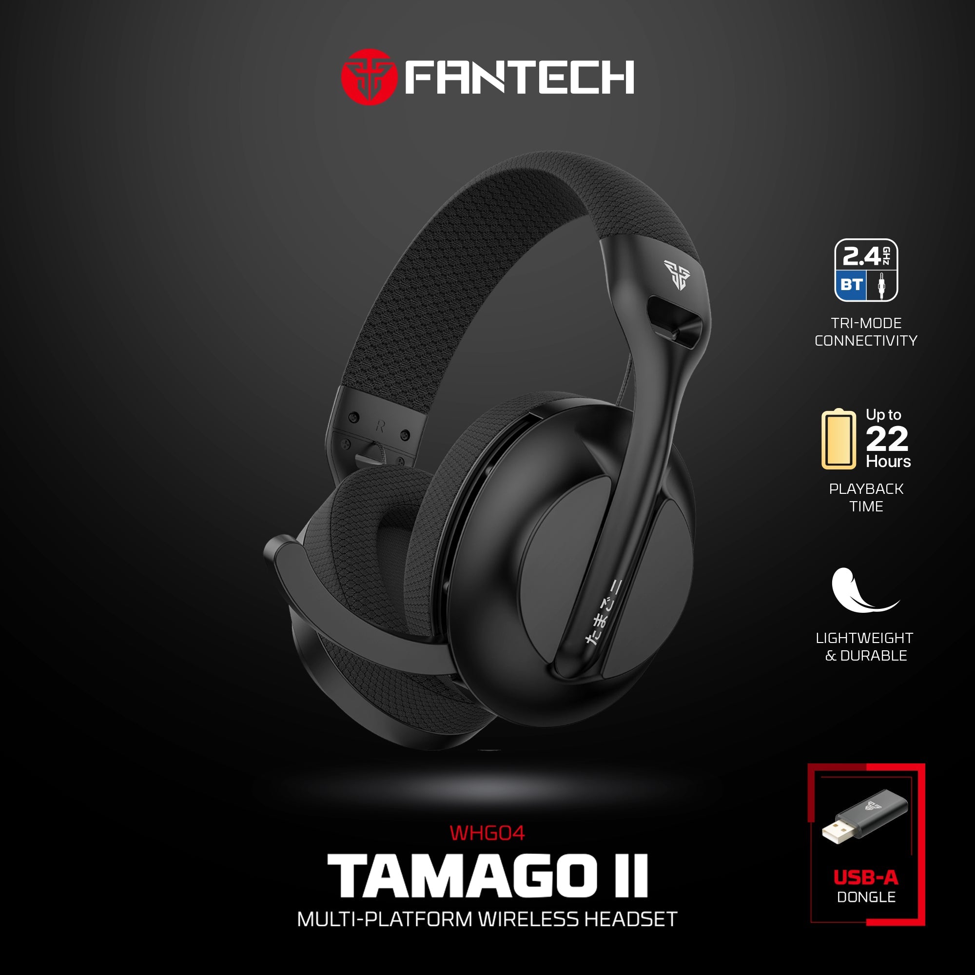 FANTECH WHG04 TAMAGO II Multi-Platform Wireless Gaming Headset White - CompuMe