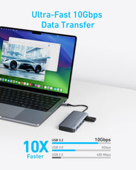 Anker 7-in-1 USB-C Hub, Dual Monitor USB C Docking Station, Dual HDMI Display 85W Max Output, 10Gbps Data Transfers
