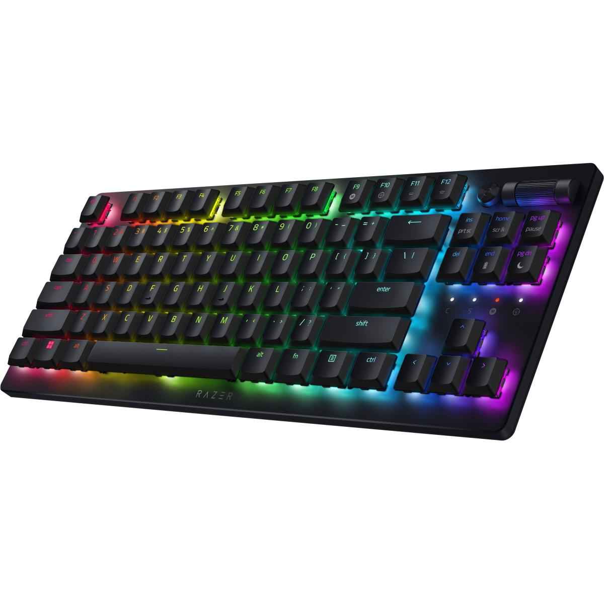 Razer Deathstalker V2 Pro Tkl Wireless & Bluetooth Low Profile Optical Switches Hyperspeed 50 Hr Ultra Durable Coated Keycaps Linear Red