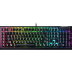 Razer Blackwidow V4 X Mechanical Taile & Clicky 6 Macro Keys Doubleshot Abs Keycaps Media Controls Sound Dampening & Stabilizers Arabic / English Layout Green Switch
