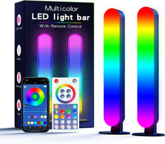 LED Light Bar, Music Sync RGB Light Bar, USB Ambient Lamp, Color Changing Gaming TV Backlight with Remote Control, 15 Dynamic Modes for Room (App Control) (Small)