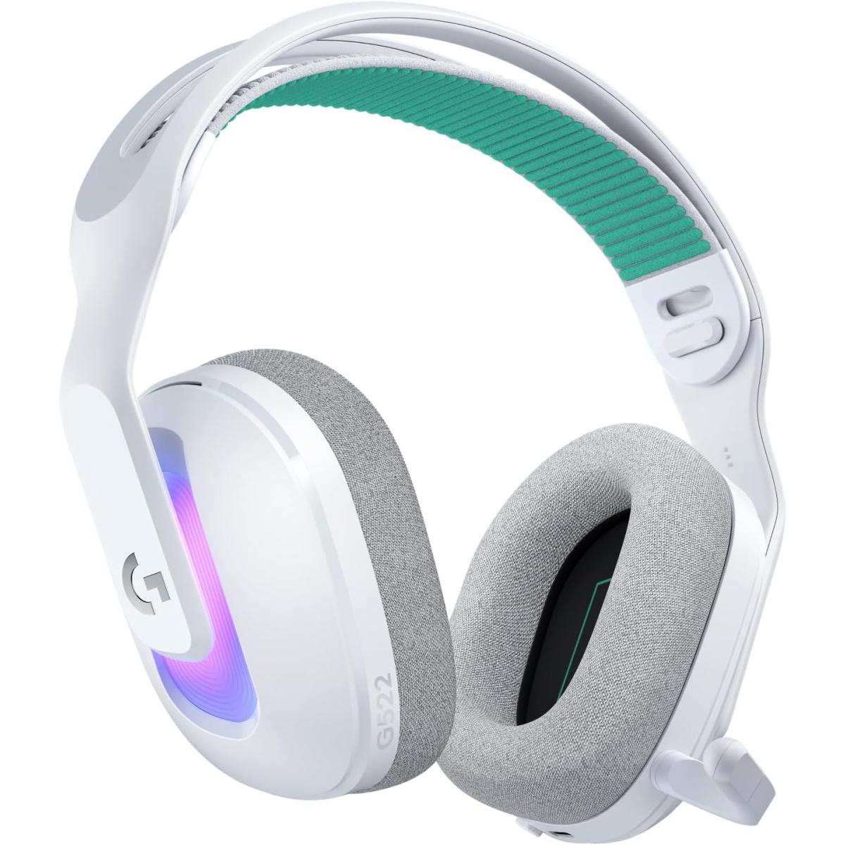 Logitech G522 LIGHTSPEED Wireless Gaming Headset, LIGHTSYNC RGB, Full Bandwidth Mic & Advanced Synchronized Audio, Tri-Connectivity with LIGHTSPEED, Bluetooth, USB-A to USB-C for PC - White | G522W | Logitech G522 LIGHTSPEED Wireless Gaming Headset, LIGHTSYNC RGB, Full Bandwidth Mic & Advanced Synchronized Audio, Tri-Connectivity with LIGHTSPEED, Bluetooth, USB-A to USB-C for PC - White | G522W |