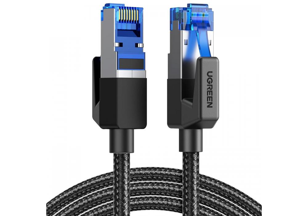 UGREEN Cat 8 Ethernet Cable 3m, High Speed Braided 40Gbps 2000Mhz Network Cord Cat8 RJ45 Shielded Indoor Heavy Duty LAN Cables Compatible for Gaming (3m)