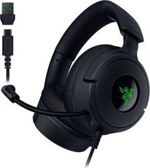 Razer Kraken V4 X Wired 40mm Drivers Cardioid Mic Memory Foam Cushions Chroma RGB Lighting Type C & Type A Cable Headset