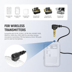 Mini Lavalier Microphone (2 Pack), 6.6ft/2m Clip On Wired Condenser Lapel Lav Mic with 3.5mm TRS Connector Compatible with DJI Mic 2 DJI Mic, CM31 Wireless Lavalier Microphone Included