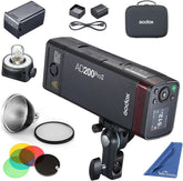 AD200 Pro II Flash with AD-S2 Standard Reflector Diffuser and AD-S11 Flash Speedlite Accessories Compatible with Canon Nikon Sony Fuji Olympus Panasonic Pentax Camera(GODOX AD200Pro Upgraded)