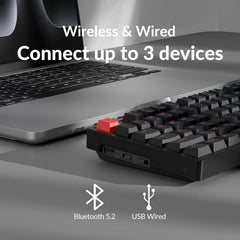 K10 QMK Bluetooth Wireless/Wired Mechanical Keyboard, Full-Size Layout Hot-Swappable Gaming Keyboard with Keychron Super Brown Switch, RGB Backlit, Aluminum Frame for Mac/Windows-Version 2