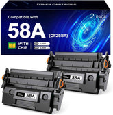 58A CF258A Toner Cartridge Black Compatible for HP 58A CF258A 58X CF258X Toner Cartridges Work with HP LaserJet MFP M428fdw M428fdn M428dw M404 M428 Pro M404n M404dn M404dw Printer (2 Pack, With Chip)