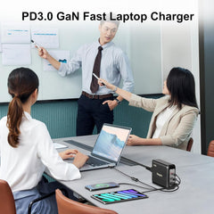 GaN Portable Laptop Charger for Razer Blade 18(2025 2026) with 5080/5090, 3 Ports Fast Charging, with a Power Cable with 11-43 mm Charging Interface (20V/20A Output) for Gaming laptops