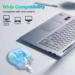 Redragon Wired Gaming Mouse, 24,000 DPI, 7 Programmable Button, 2 Side Buttons, 8 RGB LED Backlit Mode, Clear Transparent Shell, Light up Gamer Mice, Soft Cable for PC/Mac/Xbox, White