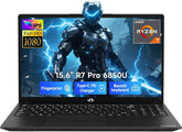 15.6" IPS FHD-Business-Laptop, 8 Cores AMD Ryzen 7 Pro 6850U 32GB RAM 1TB SSD (Beat i7-1360P Up to 4.7GHz) Radeon 680M 100W Fast PD Backlit Keyboard for Content Creators & Student 2-Yr Warranty