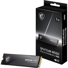 MSI SPATIUM M560 1TB PCIe 5.0 NVMe M.2 SSD, 3D NAND Memory - Sequential Read/Write (10200/8400 MB/s) | SPATIUM M560 PCIe 5.0 NVMe M.2 |