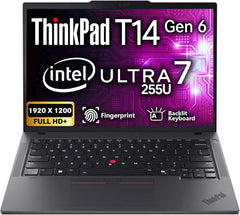 Lenovo ThinkPad T14 Gen 6 14" FHD+ Display, Intel Ultra 7 255U, Customized Laptop, 16GB / 32GB / 64GB RAM DDR5, 512GB / 1TB / 2TB SSD, WiFi 6E, Backlit KB, Win 11 Pro, AI Business Laptop