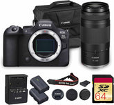 EOS R6 Mark II Mirrorless Camera | 24.2MP Full Frame Sensor 4K 60p Video | Dual Pixel AF in-Body Stabilization for Professionals (5666C002) + Canon RF 75-300mm Lens + 64GB Card + Bag