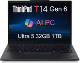 Lenovo ThinkPad T14 Gen 6 Business Laptop (14" FHD+, Intel 12-Core Ultra 5 225U (> Ultra 7 155U), 32GB DDR5 RAM, 1TB SSD), Backlit, Fingerprint Reader, 5MP Webcam, Thunderbolt 4, Win 11 Pro, AI PC