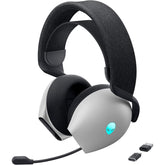 Alienware Tri-Mode Wireless Gaming Headset AW725H - Wired/Wireless, Bluetooth 5.3, Audio Output - 20 Hz, Mini-Phone (3.5mm), Battery Talk Time Up to 55 Hrs (Bluetooth), Lunar Light | AW725H |