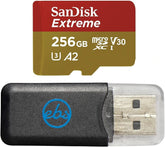 SanDisk MicroSDXC 256GB Extreme Memory Card Compatible with Insta360 Ace Pro 2, Ace Pro and Ace Action Camera (SDSQXAV-256G-GN6MN) C10 V30 Bundle with 1 Everything But Stromboli MicroSD Card Reader