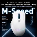 Machenike 8KHz Wireless Gaming Mouse with RGB Charging Dock, 26,000 DPI, PAW3395 Sensor, RGB Backlit, 6 Programmable Buttons, Long Battery Life, Gaming Mouse Compatible with PC & Mac, Wired / 2.4G / Bluetooth - White