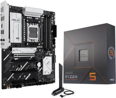 AMD Ryzen 5 7600X CPU Processor Bundle with ASUS B650E MAX Gaming WiFi AM5 ATX Motherboard (DDR5, PCIe 5.0, 3X M.2, Wi-Fi 6E)