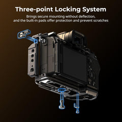 A7 V / A7R V / A7 IV Rhinoceros Cage Advanced Kit for Sony Alpha 7 V/Alpha 7R V/Alpha 7 IV/Alpha 7S III/Alpha 7R IV, Includes Top Handle/Side Handle/Cable Clamp for HDMI
