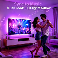 LED Lights for TV, 13.1ft Behind TV Backlight for 32-65 Inch TV, Music Sync Strip Lights with APP and Remote Control, USB Powered for Gaming Bedroom Home Decor