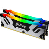 KingSton Fury Renegade RGB 32GB (2x16GB) DDR5 8000MT/s-CL38 Desktop Memory (Black/Silver) | KF580C38RSAK2-32 | - CompuMe