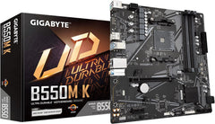 B550M K AMD AM4 Micro-ATX Motherboard, Supports Ryzen 5000/4000/3000 Series Processors, DDR4, 3+3 Power Phase, 2X M.2, PCIe 4.0, USB 3.2 Gen 1, GbE LAN, Q-Flash