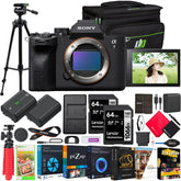 a7 IV Full Frame Mirrorless 33MP Alpha Interchangeable Lens Camera | Official Sony USA Partner Model | Body ILCE-7M4/B Bundle with Deco Gear Case + Tripod + Extra Battery, Dual Charger, Software