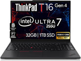 Lenovo ThinkPad T16 Gen 4 16” WUXGA IPS Display, Intel Ultra 7-255U (Beats i7-1355U), 32GB DDR5, 1TB NVMe, Webcam, WiFi 6E + BT, RJ-45, Backlit KB, FP Reader, W11P, Business Laptop