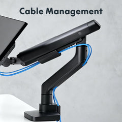 Single Monitor Arm, Premium Aluminum Monitor Desk Mount Fits Screen up to 39 Inches, Fully Adjustable Monitor Stand with C-Clamp & Grommet Base, Holds 6.61 to 26.46 lbs, Black