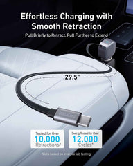 Anker Nano Car Charger (75W, USB-C Port, Built-In Retractable USB-C Cable)