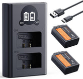 1600mAh EN-EL25 Battery 2-Pack EN-EL25A Battery and Dual LCD Battery Charger for Nikon Z50II, Z50, Z30, Z FC Camera MH-32 Battery Charger