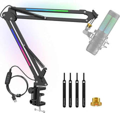 ZealSound RGB Microphone Arm Stand,Mic Arm with RGB Light