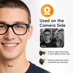 2 Pcs 180Β° Rotating Privacy LED Light Blocking Cover for Ray-Ban Meta Wayfarer/Skyler/Headliner (Gen 2) & Oakley Meta HSTN Smart Glasses Accessories, Reusable Blackout Webcam Covers