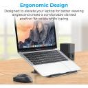 Promate Laptop Stand, Ergonomic Aluminum Multi-Level Notebook Stand up to 17 Inches with Anti-Slip Pads, Heat Dissipating and Foldable Design for MacBook Pro, Tablets, Notebooks, DeskMate-5 Silver