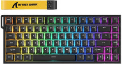 ATTACK SHARK R82 HE Rapid Trigger Wired Mechanical Gaming Keyboard TKL NKRO with 8K Polling,0.005mm RT Accuracy,256K Scan Rate,5 Layer Sound Damped,Hall Effect Magnetic Switch,Driver for PC Mac(Black) (عربي)