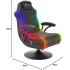 X-Rocker Monsoon RGB 4.1 Audio Pedestal Gaming Chair, 4.1 Surround Sound Light Up Gaming Seat w/ 30 Neo Motion RGB Settings, Bluetooth Wireless Speakers, Subwoofer and Vibration, Padded Armrests Faux Leather - BLACK