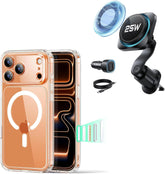 ESR for iPhone 17 Pro Max Case with 25W Magsafe Car Mount Charger, Magnetic Phone Case for iPhone 17 Pro Max, Classic Hybrid Case, with 360° Rotatable, Phone Cooling MagSafe Car Charger