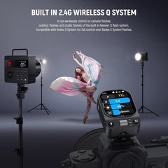 QZ-N 2.4G TTL Wireless Flash Trigger Compatible with Nikon Z9 Z8 Z6II Z7II Z5 Z50 Cameras Godox IT32 V1 V100 AD200 Pro II, Touchscreen Flash Transmitter, 1/8000s HSS, 1000mAh Battery/CM Switch