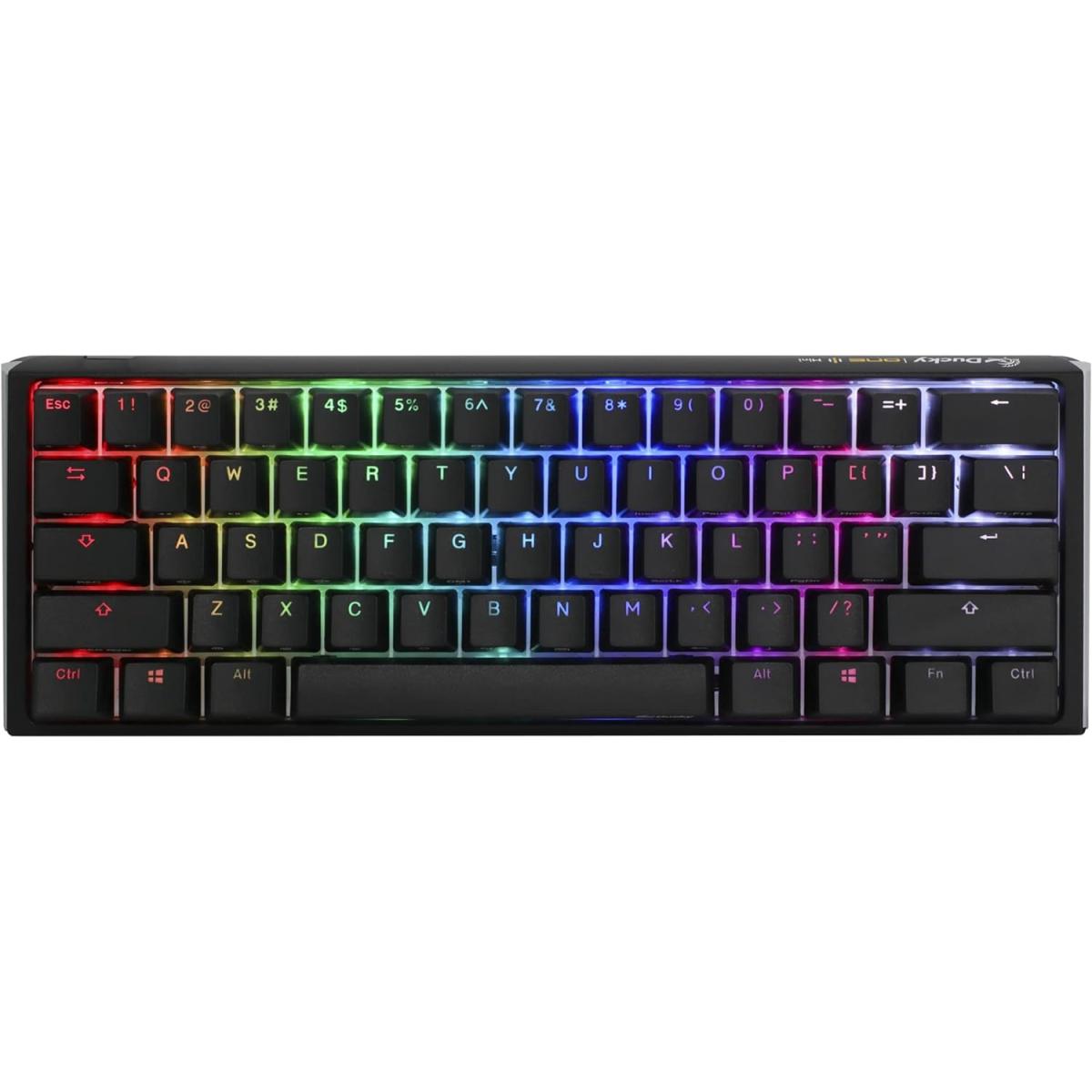 Ducky One 3 Mini 60% RGB (Black/Cherry MX Blue) Double-Shot, Hot-Swappable, USB Type-C Wired Black Mechanical Gaming Keyboard | One 3 MINI | - CompuMe Ducky One 3 Mini 60% RGB (Black/Cherry MX Blue) Double-Shot, Hot-Swappable, USB Type-C Wired Black Mechanical Gaming Keyboard | One 3 MINI | - CompuMe