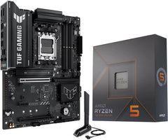 AMD Ryzen 5 7600X CPU Processor Bundle with ASUS TUF Gaming B650E-E WiFi AM5 ATX Motherboard (DDR5, PCIe 5.0 Ready, 3X M.2, Wi-Fi 6E, USB 20Gbps Type-C)