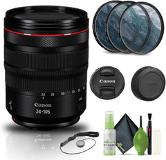 Canon RF 24-105mm f/4L is USM Lens (2963C002) + Filter Kit + Cap Keeper + Cleaning Kit + More