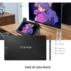 VEIKK VK1200 V2 Drawing Tablet with Screen Full HD 1080p,11.6-inch Full-Laminated Graphic Pen Display ,2 Battery-Free Pens with Tilt Function,6 Customizable Keys. | VK1200 V2 |