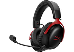 HyperX Cloud III S Wireless Gaming Headset – 53mm Drivers, Dual Wireless (2.4GHz + Bluetooth 5.3), Detachable Noise‑Cancelling Mic, 120h Battery Life, Memory Foam Comfort, Black-Red