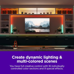 Smart LED Light Strip+, 16.4ft - Color Options with Adjustable Brightness & Temperature - Peel & Stick WiFi Smart Strip Lights Works with Roku Voice, Alexa & Google Assistant - Smart Home Product