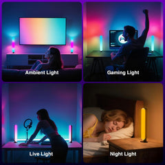 LED Light Bar, Music Sync RGB Light Bar, USB Ambient Lamp, Color Changing Gaming TV Backlight with Remote Control, 15 Dynamic Modes for Room (App Control) (Small)