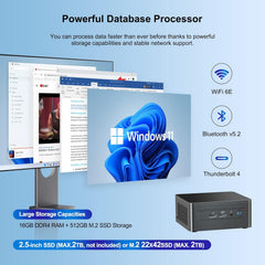 Intel NUC 13 Pro, for ASUS NUC 13 Pro Mini Desktop Computer, Core i5-1340P Mini PC(12C/16T, Up to 4.4GHz) 16GB DDR4 RAM & 512GB PCIe 4.0 NVMe SSD,Iris XE Graphics, WiFi6E/BT5.3/8K/Windows 11 Pro