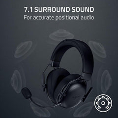Razer BlackShark V3 X HyperSpeed Wireless Gaming Headset for PC: 50mm Drivers - Cardioid Mic - 2.4 GHz, Bluetooth, USB - Works with Mac, PS5, Nintendo Switch, Smartphone - 70 Hr Battery - Black